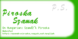 piroska szamak business card